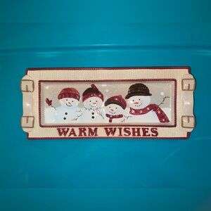 St. Nicholas Square WARM WISHES 14.5" Ceramic Cookie Platter Treat Snack Tray